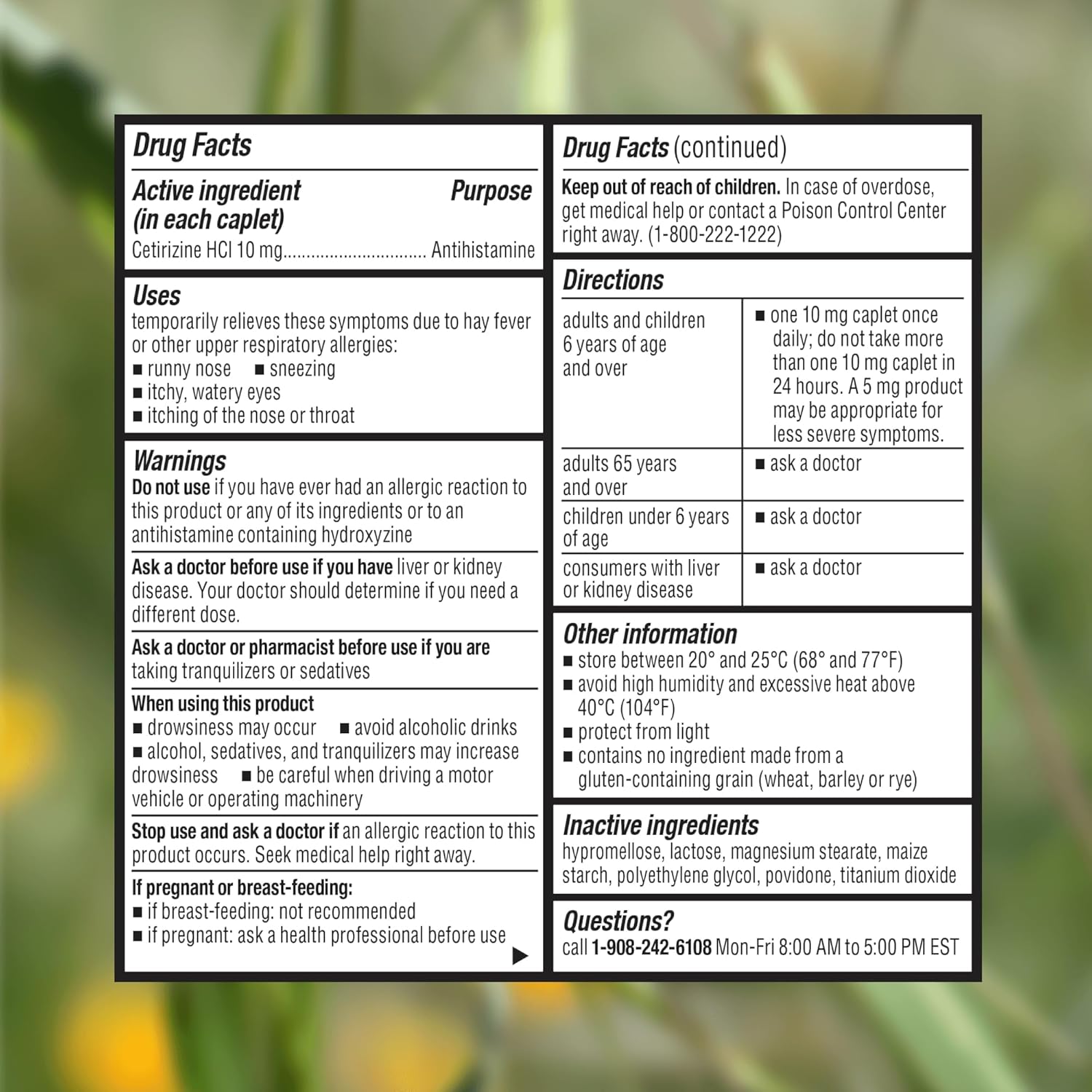 Lot of 10 - Cabinet All Day Allergy Relief Cetirizine 10mg 30 Tablets by Cabinet: