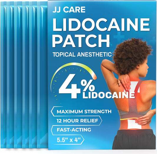 Lot of 5 - JJ Care 4% Lidocaine Pain Relief Patches 30 Ct Fast Acting New by JJ Care