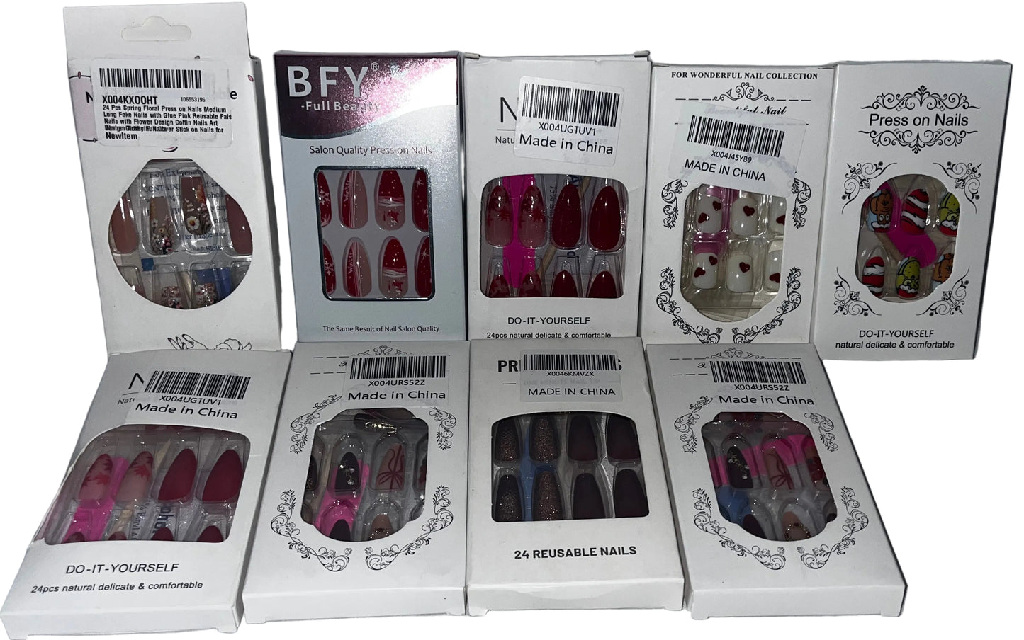 Mixed Lot of Press On Nails, Nail Art, Kids Gel French Tip Wholesale Bundle by Instant Mani