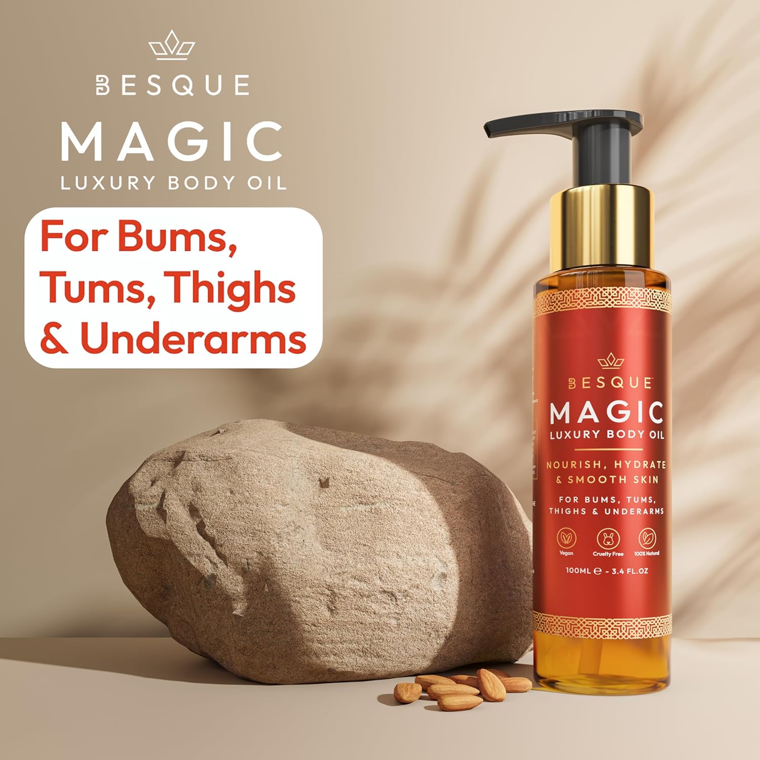 Lot of 4 - Magic Luxury Oil Firm Lift Moisturize Skin 100mL Vitamin E by Besque Magic Luxury Oil