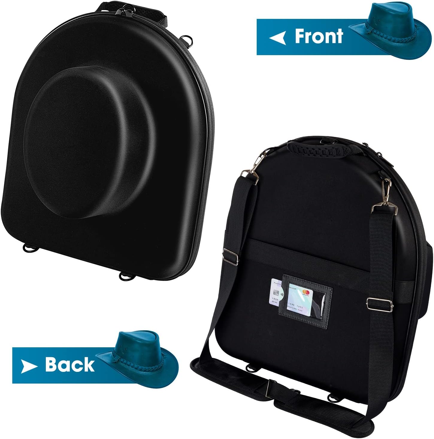 MOSLA Travel Hat Box Case Black Hat Storage Organizer Carrying Case New by MOSLA