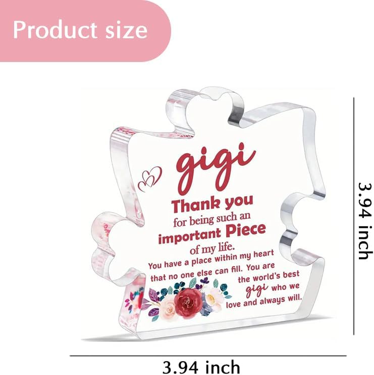 Lot of 8 - Gigi Acrylic Puzzle-Shaped Keepsake Plaques with Gift Boxes