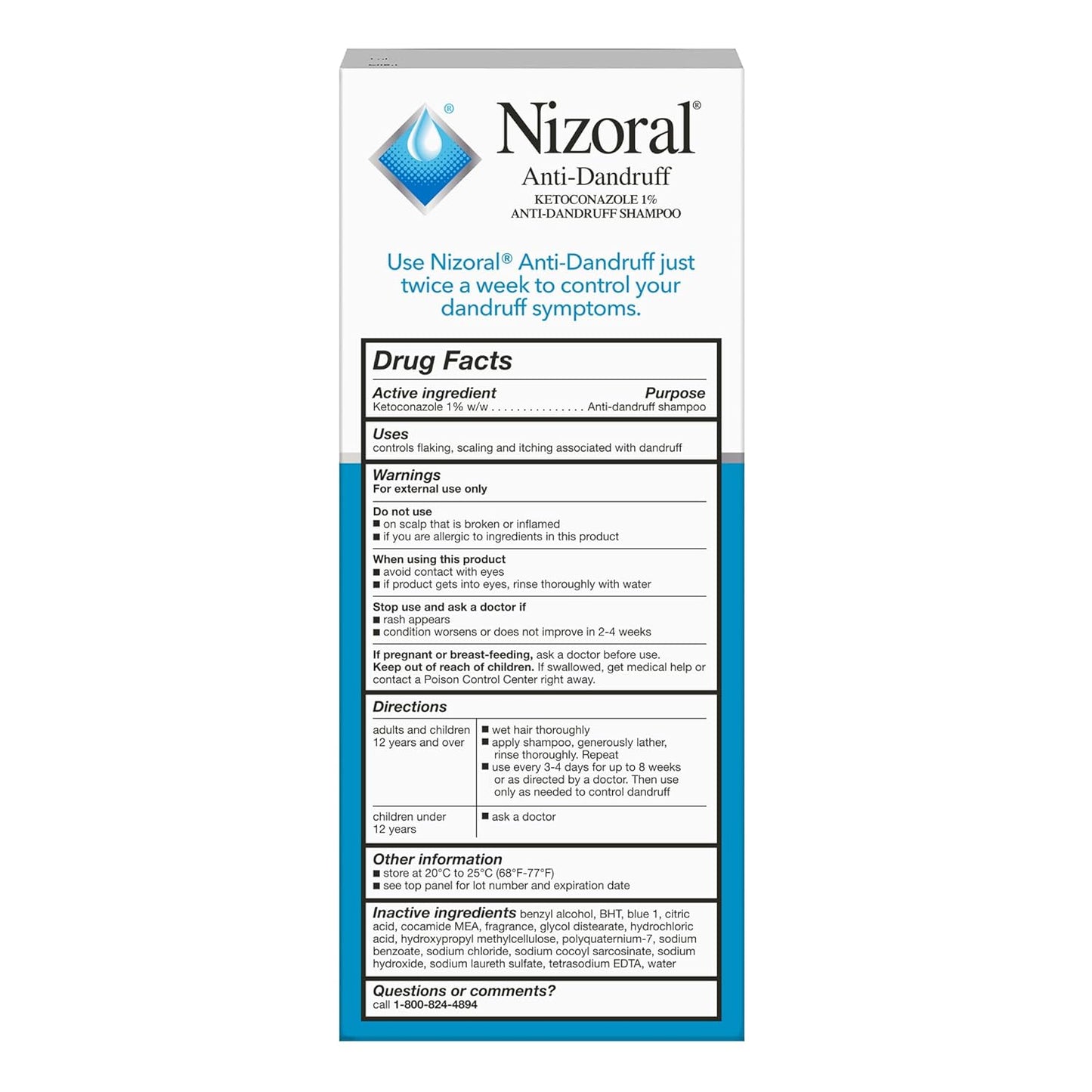 Lot of 2 - Nizoral Anti-Dandruff Shampoo 7oz Ketoconazole 1% Exp 2027 by Nizoral