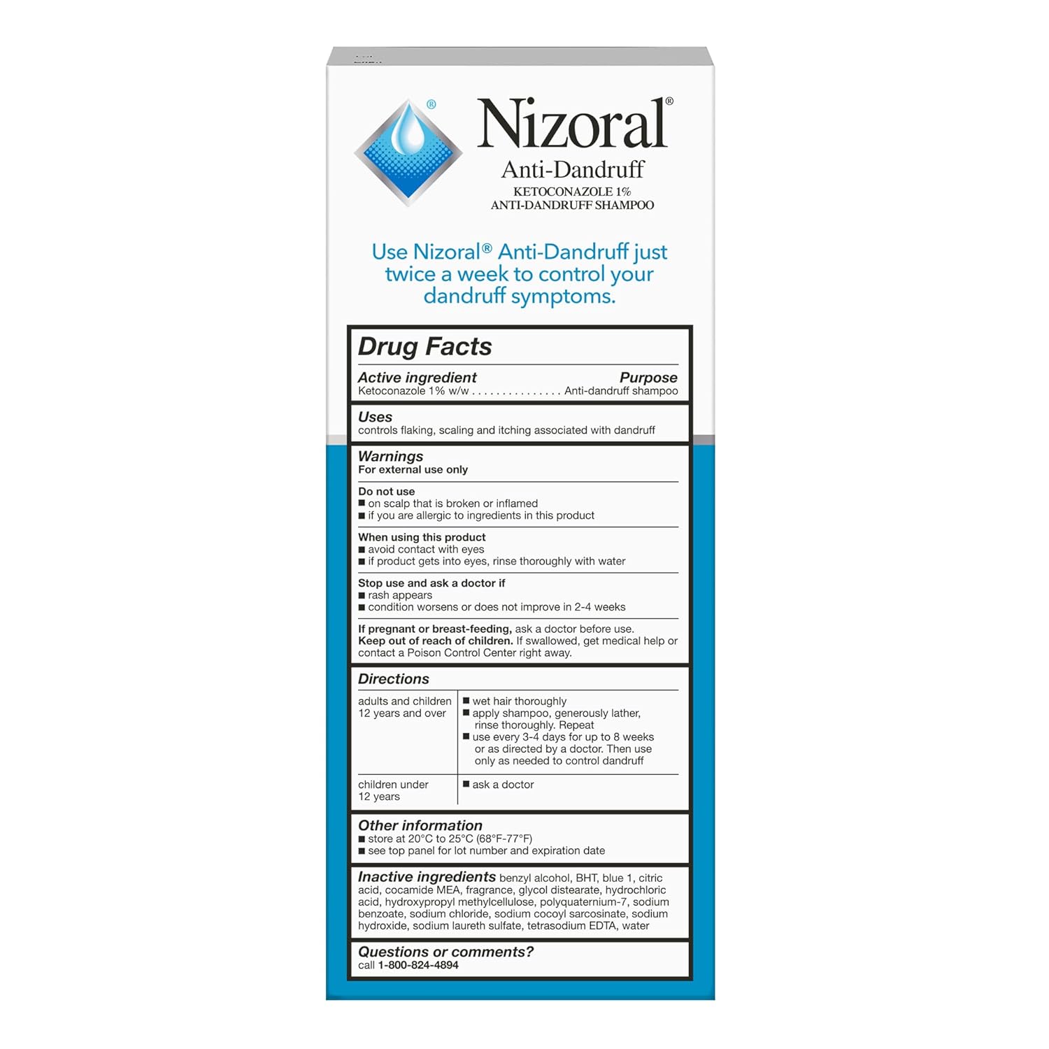 Lot of 2 - Nizoral Anti-Dandruff Shampoo 7oz Ketoconazole 1% Exp 2027 by Nizoral