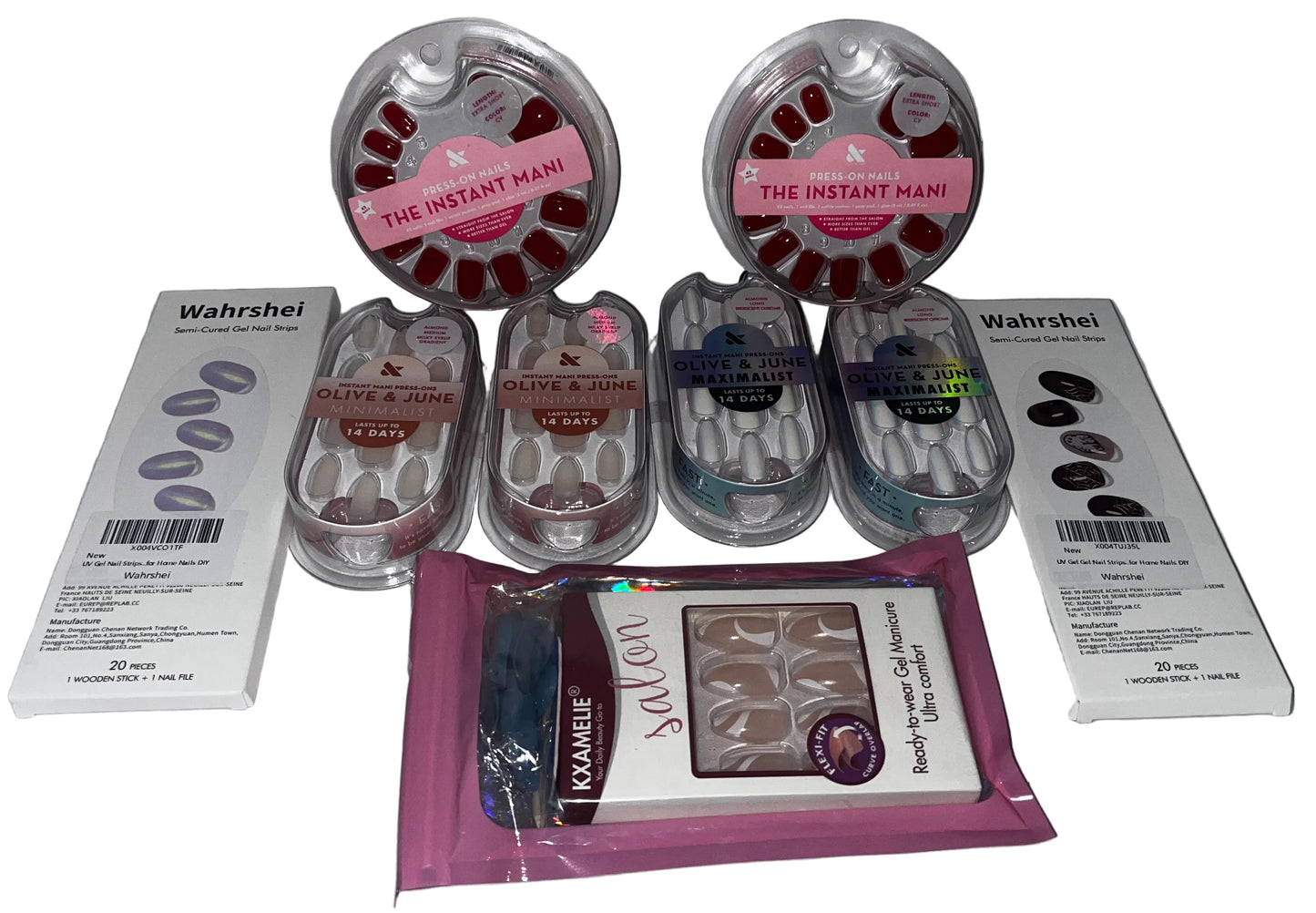 Mixed Lot of Press On Nails, Nail Art, Kids Gel French Tip Wholesale Bundle by Instant Mani