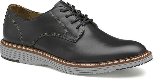 Johnston & Murphy Upton Plain Toe Black Leather Men's Shoes Size 9 M by Johnston & Murphy