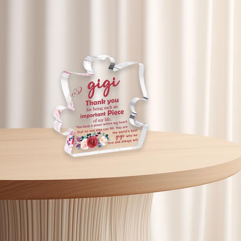 Lot of 8 - Gigi Acrylic Puzzle-Shaped Keepsake Plaques with Gift Boxes