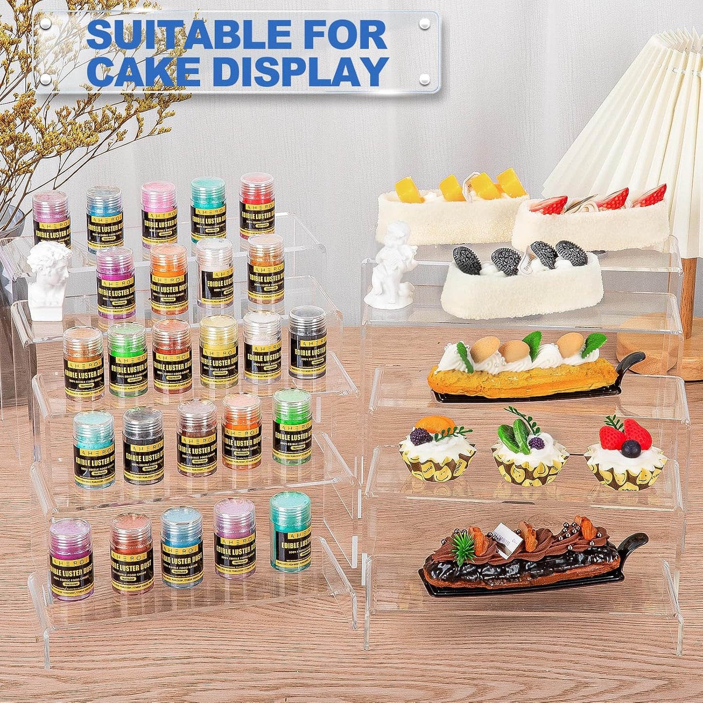 Lot of 5 - Aheroi Acrylic Display Risers / Display Shelf Set by Aheroi