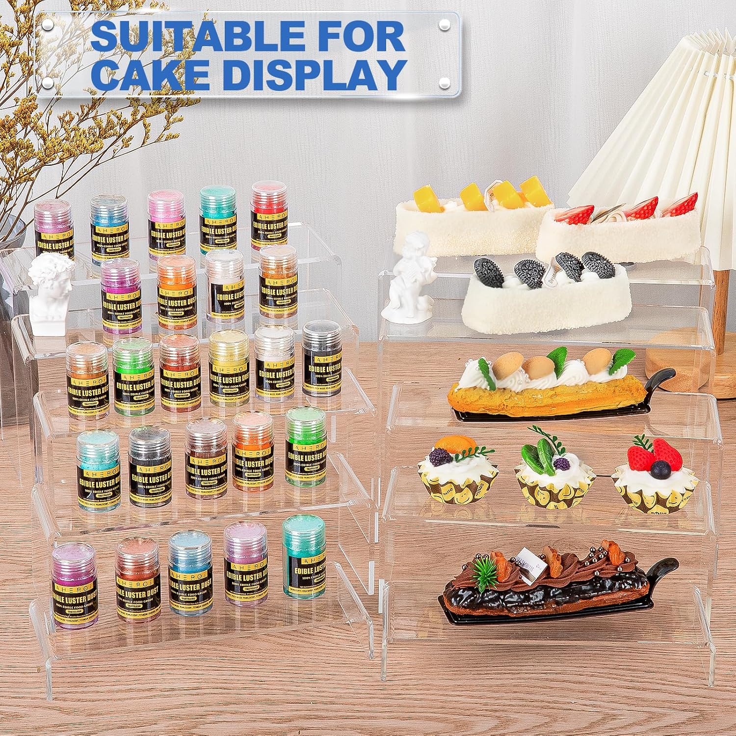 Lot of 5 - Aheroi Acrylic Display Risers / Display Shelf Set by Aheroi