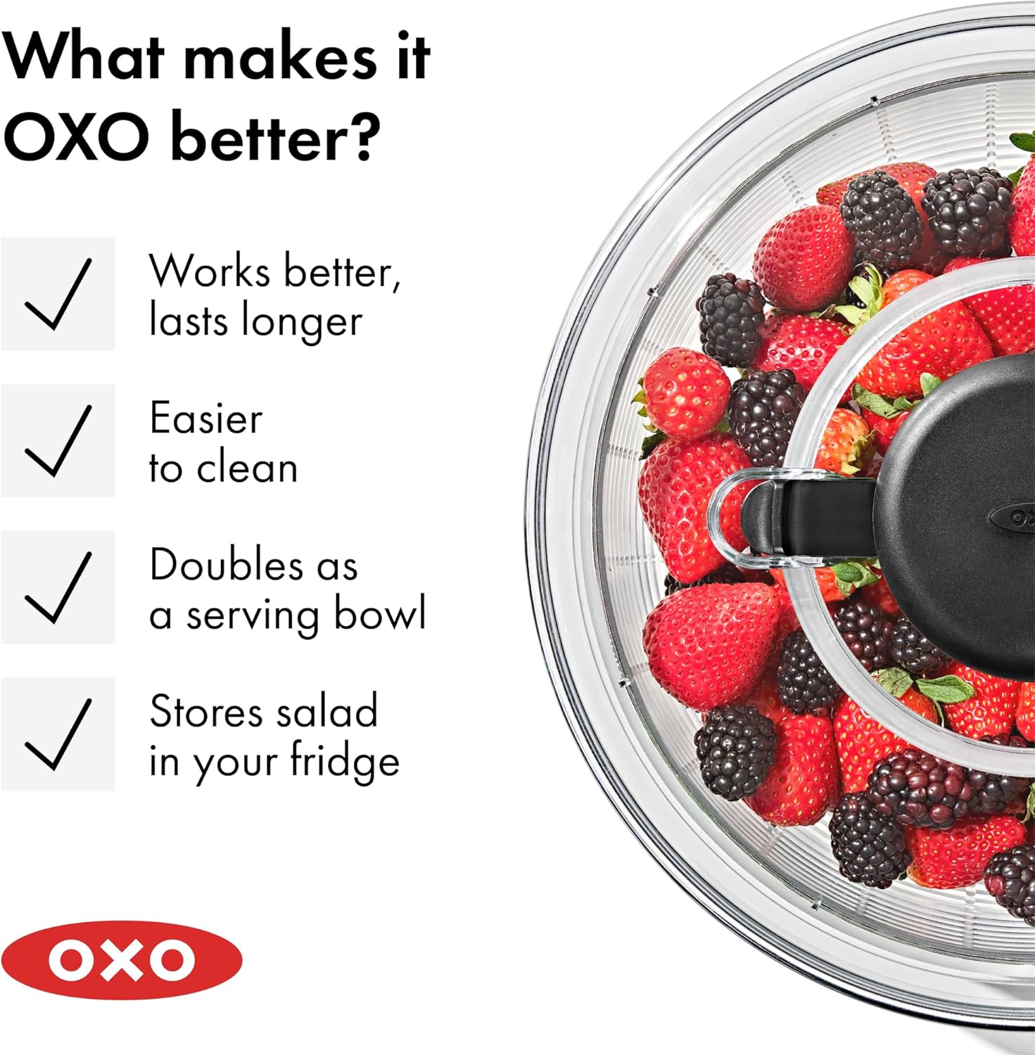 Lot of 2 - OXO Good Grips Salad Spinner Clear Bowl One-Hand Pump New by OXO