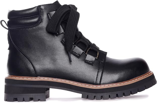 AquaDiva AD1589 Women's Black Leather Waterproof Combat Boots EU 36 by AquaDiva
