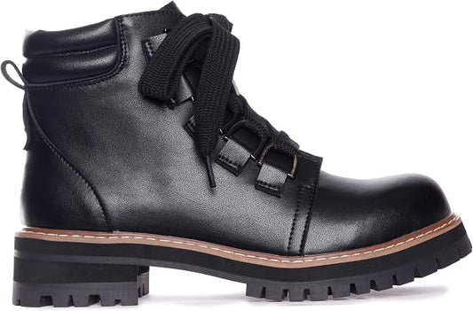 AquaDiva AD1589 Women's Black Leather Waterproof Combat Boots EU 36 by AquaDiva