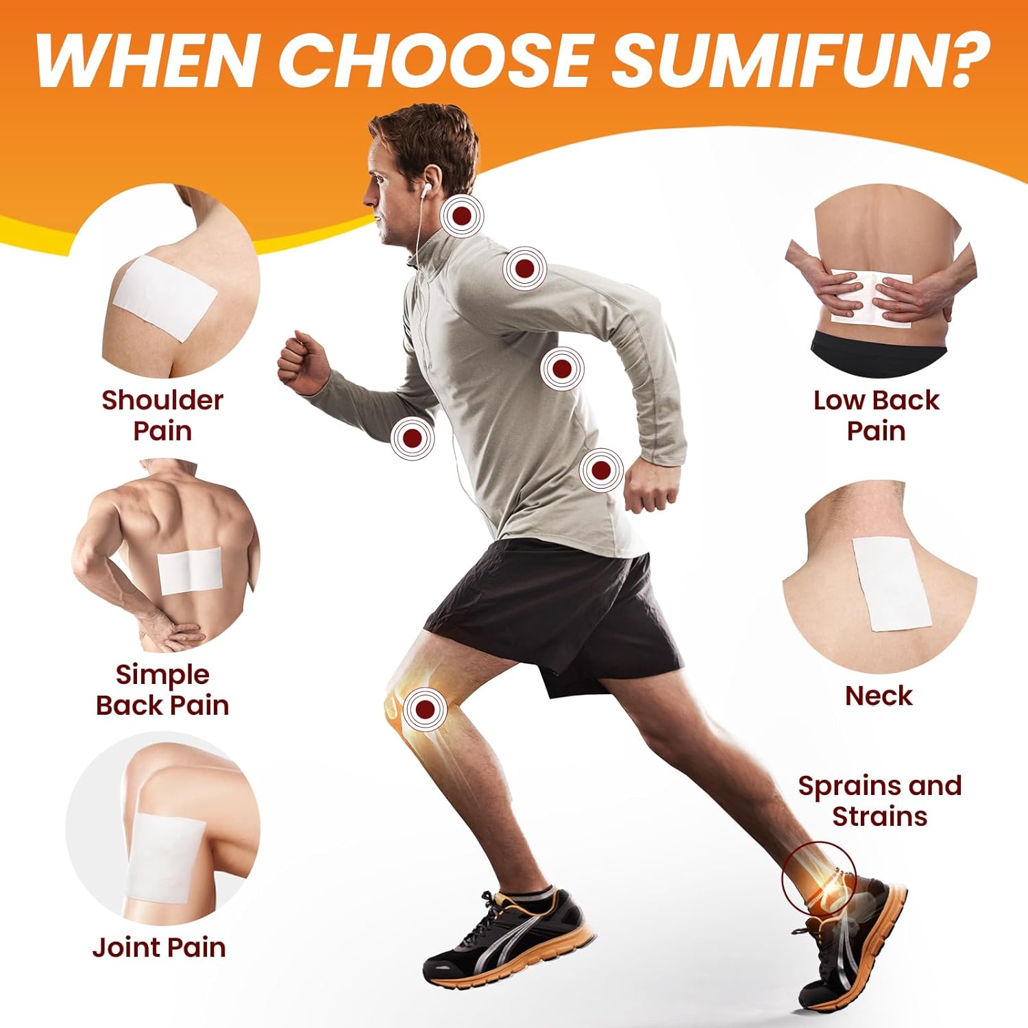 Lot of 6 - Sumifun Tiger Pain Relief Patches 5x8 Pack + 1x4 Pack New by Sumifun