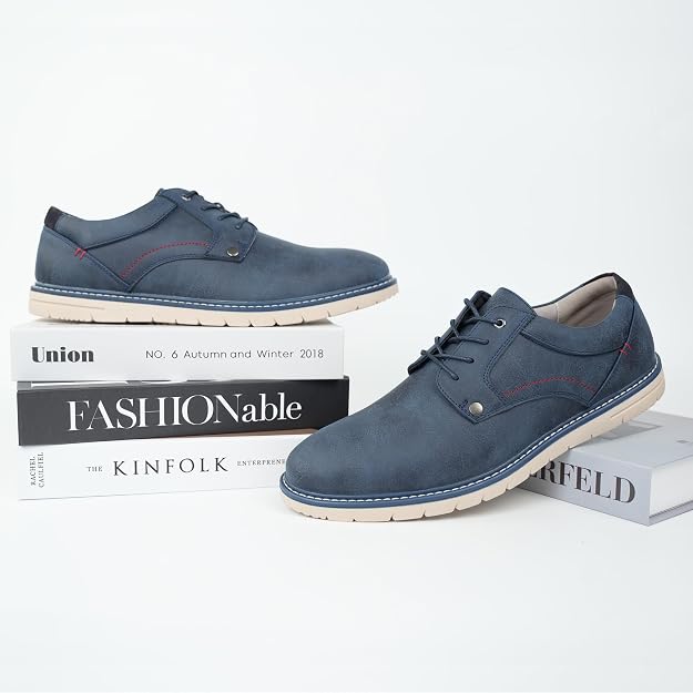 Hawkwell Men's Blue Casual Lace-Up Oxford Shoes Size 14 by Hawkwell