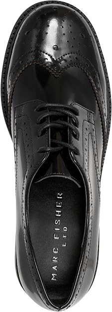 Marc Fisher LTD miPERRIE Women's Black Leather Wingtip Oxford Loafers Size 5M by Marc Fisher LTD
