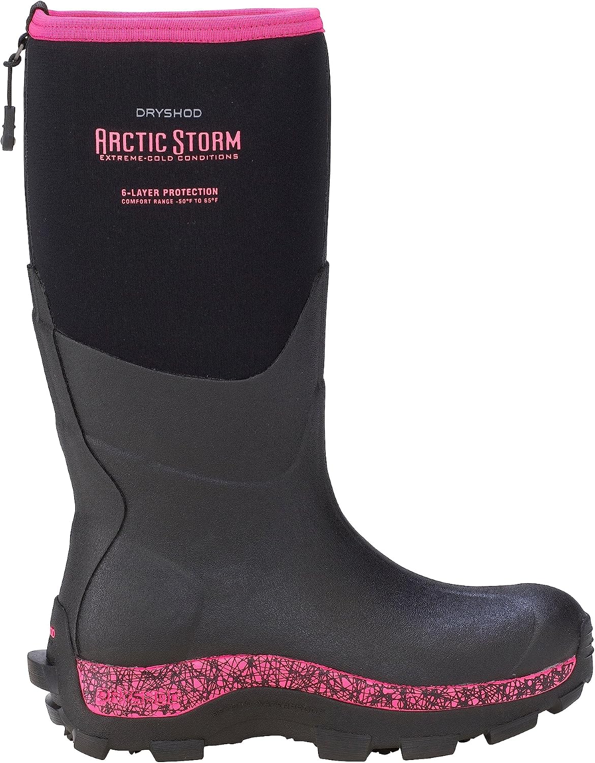 Dryshod Arctic Storm Hi Women's Waterproof Insulated Winter Boots Black Pink Size 6 by Dryshod