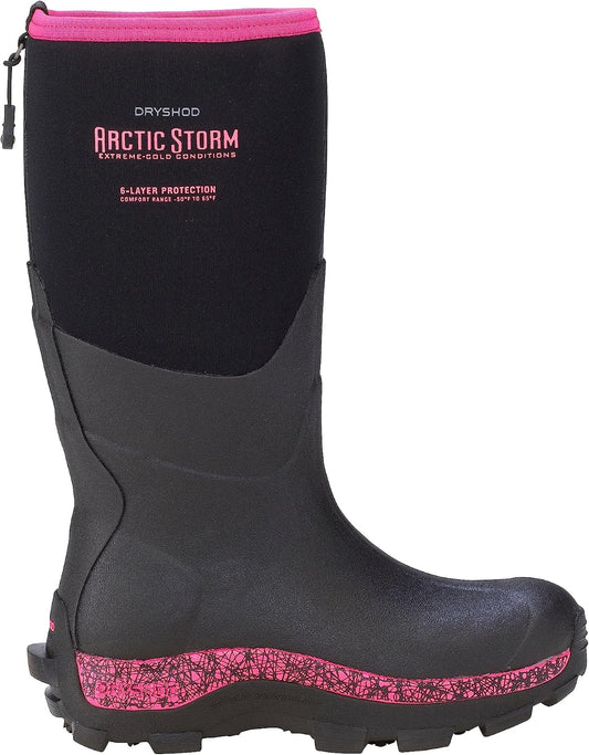 Dryshod Arctic Storm Hi Women's Waterproof Insulated Winter Boots Black Pink Size 6 by Dryshod