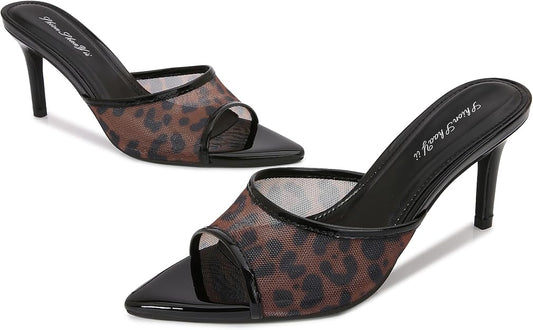 Lot of 2 - Shion ShaaYii Leopard Print Mule Heels Women's Size 8.5 by Shion ShaaYii