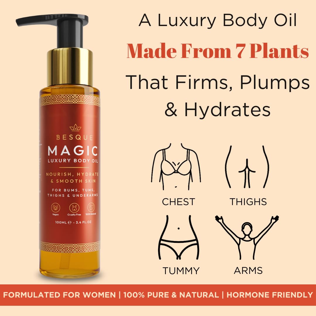 Lot of 4 - Magic Luxury Oil Firm Lift Moisturize Skin 100mL Vitamin E by Besque Magic Luxury Oil