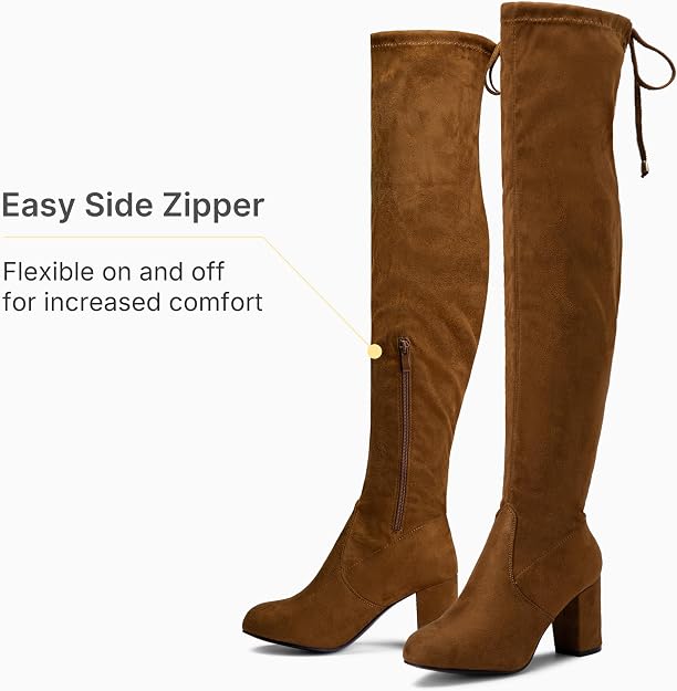 Lot of 5 - Women's Chocolate Brown Over-the-Knee Block Heel Boots Size 9 by GY Yephgour