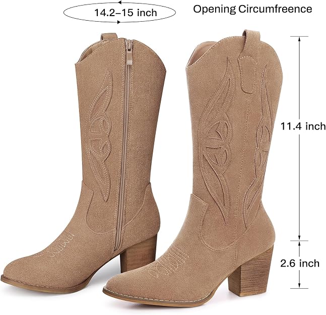 Lot of 7 - SHIBEVER Women's Apricot Cowboy Boots Size 8.5 Western by SHIBEVER