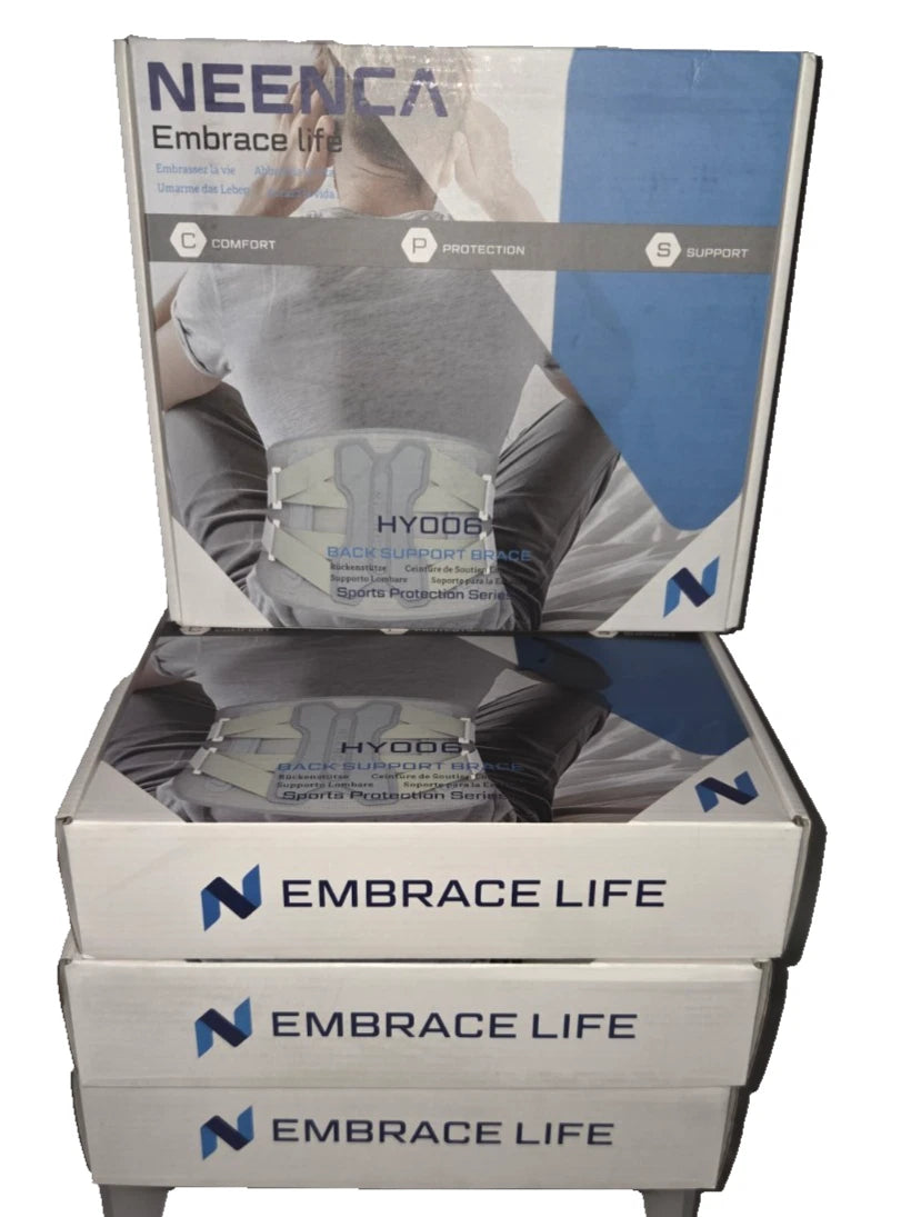 Lot of 4 - NEENCA Back Support Brace Lumbar Belt Small & 3XL Lower Back Pain Relief HY006