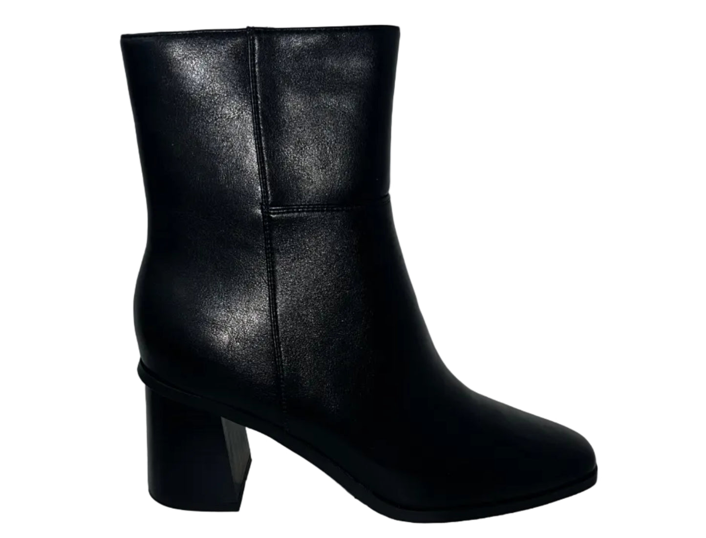 Dumjey Women's Black Block Heel Ankle Boots Side Zip Dress Booties