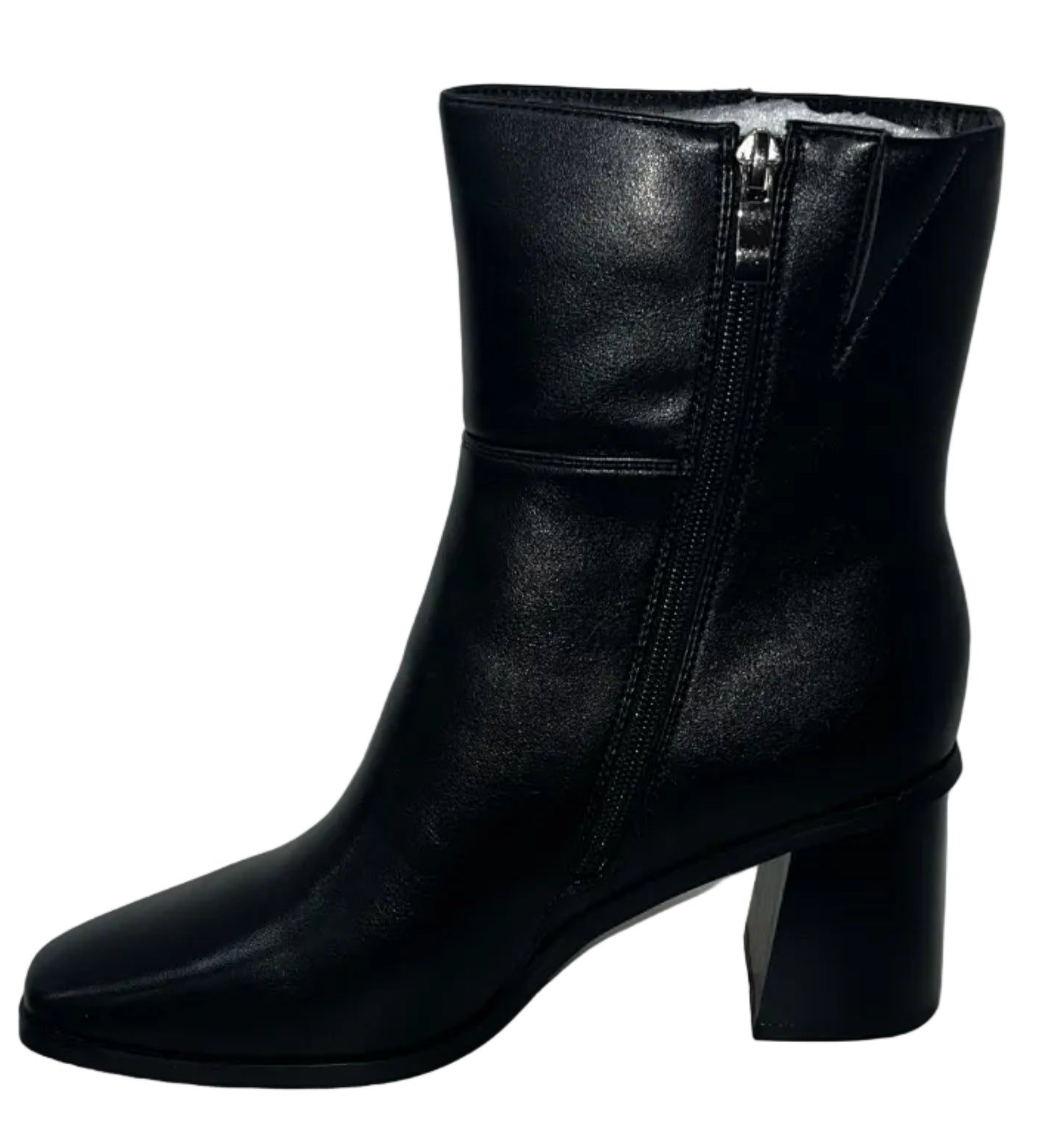 Dumjey Women's Black Block Heel Ankle Boots Side Zip Dress Booties
