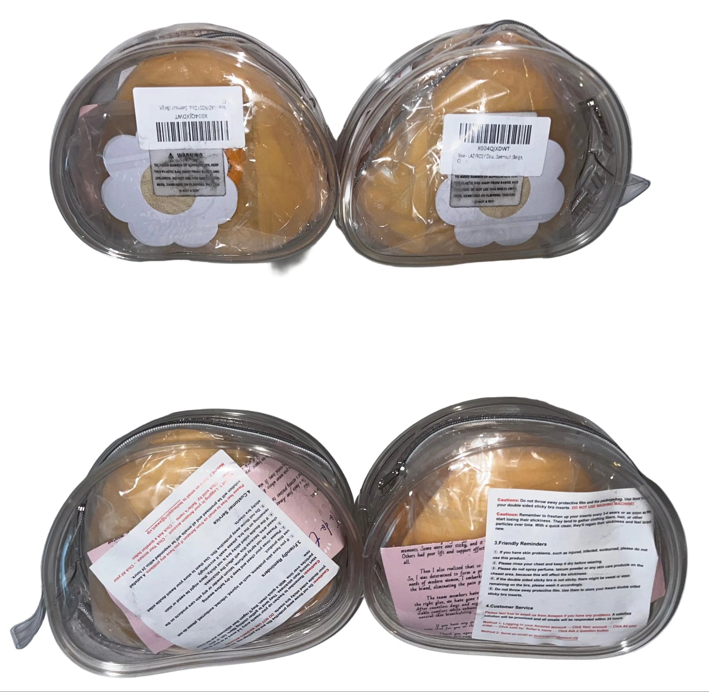 Lot of 4 - Double Sided Sticky Bra Ultra Boost Inserts Pads - Reusable