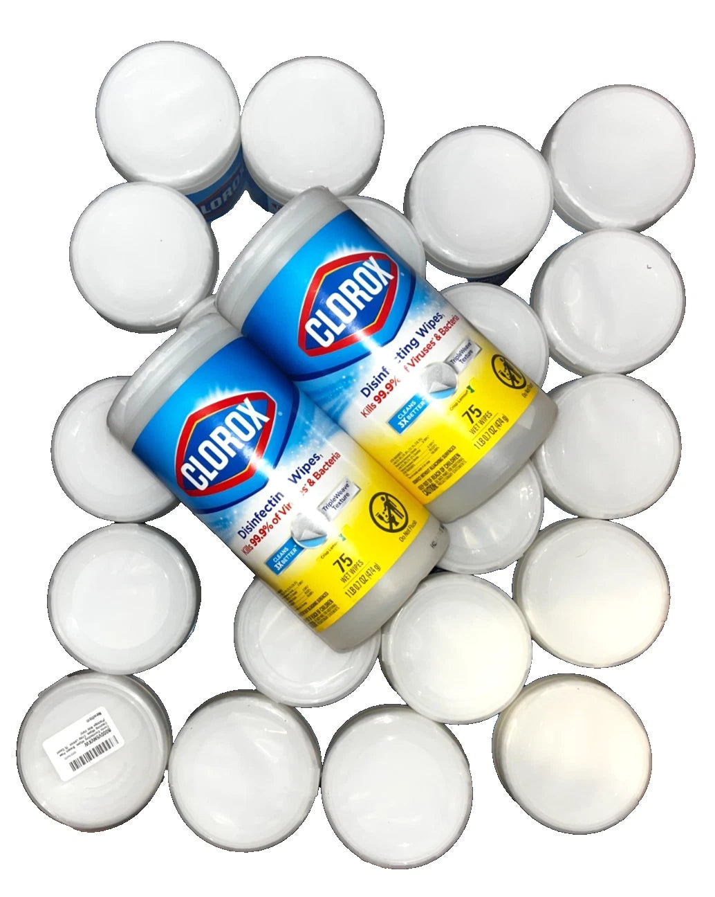 Lot of 5 - Clorox Disinfecting Wipes 75 Ct - Lemon Antibacterial Cleaning Wipes