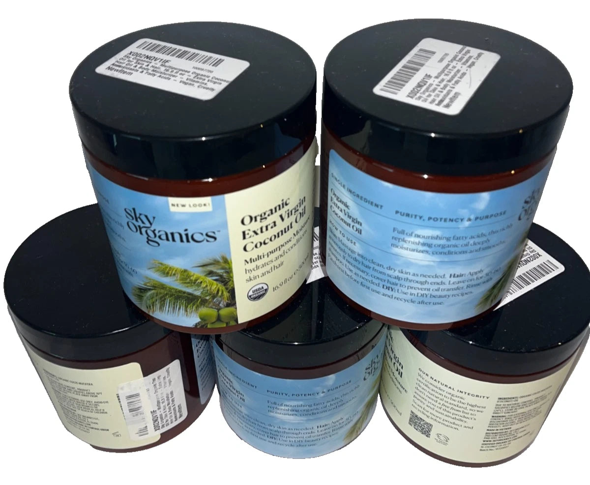 Lot of 6 - Sky Organics Coconut Oil Organic Extra Virgin 16.9oz