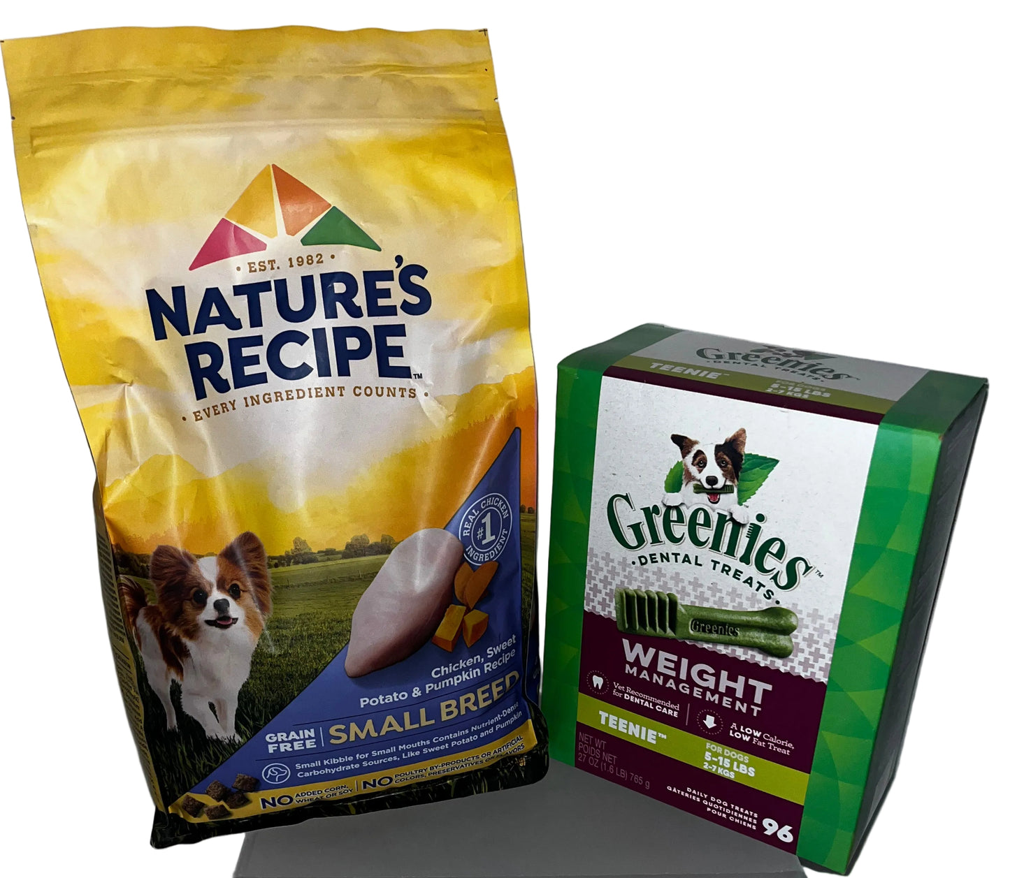 Lot of 2 - Small Dog Food & Dental Treat Bundle Nature's Recipe