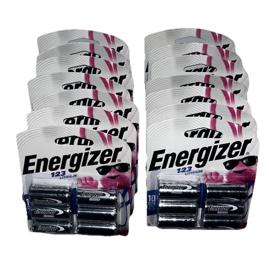 Lot of 7 - Energizer 123 Lithium Batteries - Seven Six Packs - CR123A 3V Camera Alarm