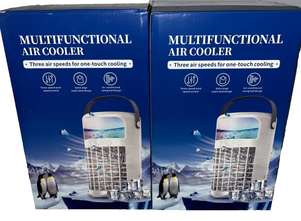 Lot of 2 - Multifunctional Portable Air Cooler Fan USB Remote Control