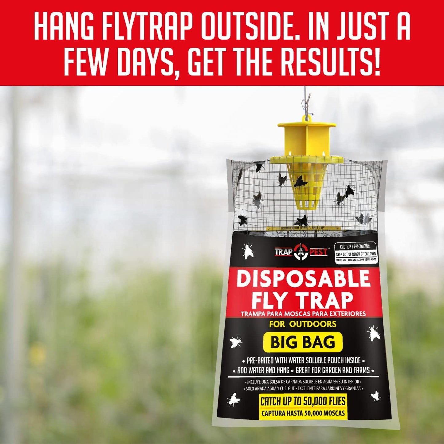 Lot of 2 - Trap Pest Disposable Fly Traps, Outdoor Big Bags, 32 Pack Pre Baited Garden Farm