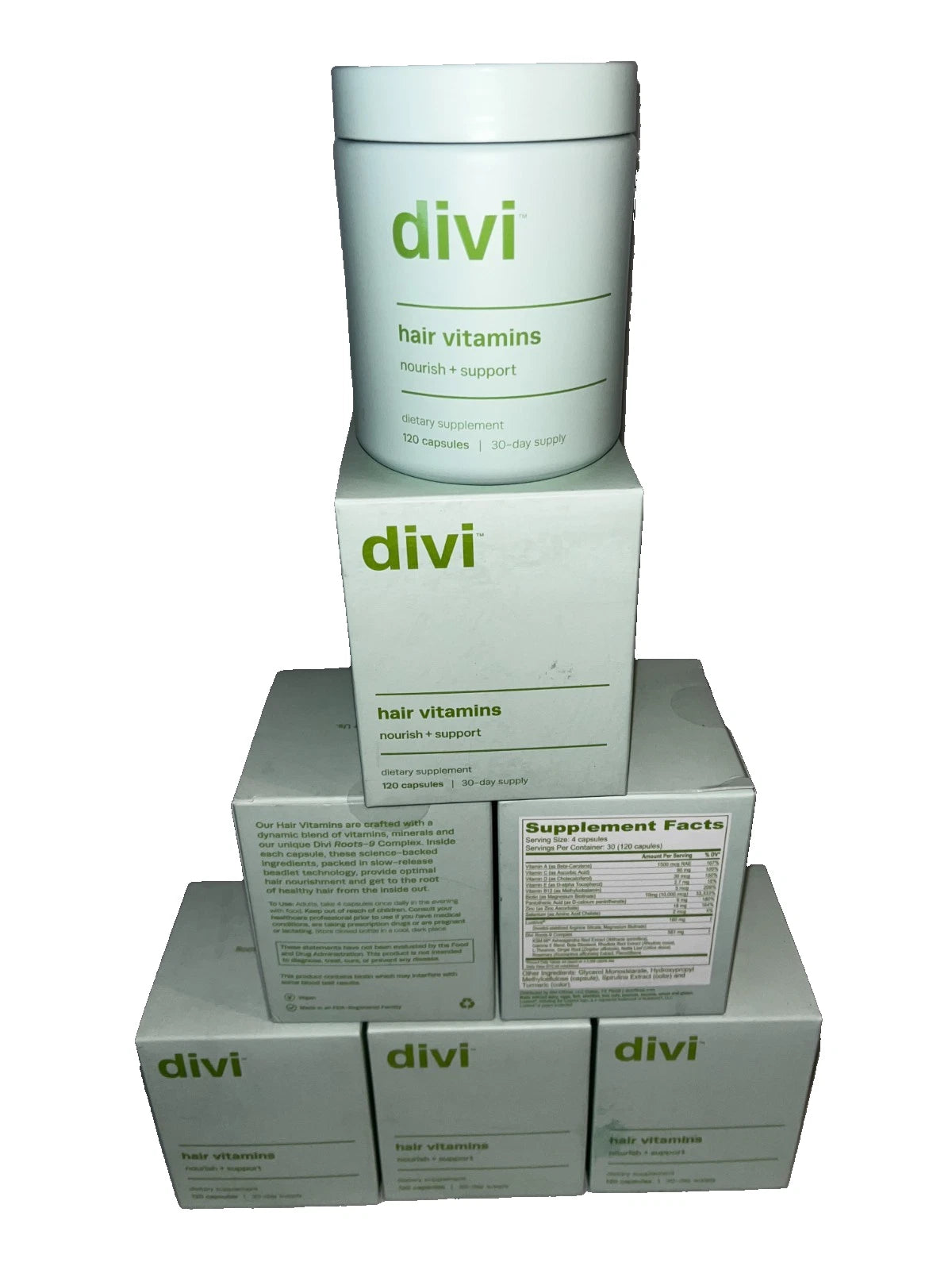 Lot of 18 - Divi Hair Vitamins 120 Capsules 30 Day Supply