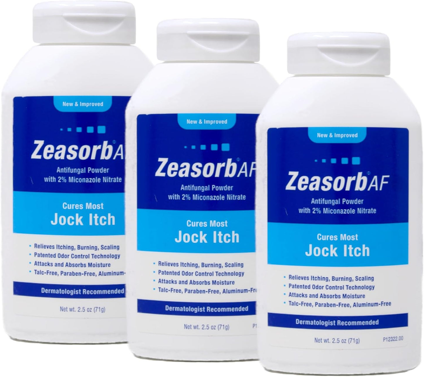 Pack of 3 - Zeasorb  Jock Itch Antifungal Powder 2.5oz Jock Itch Relief