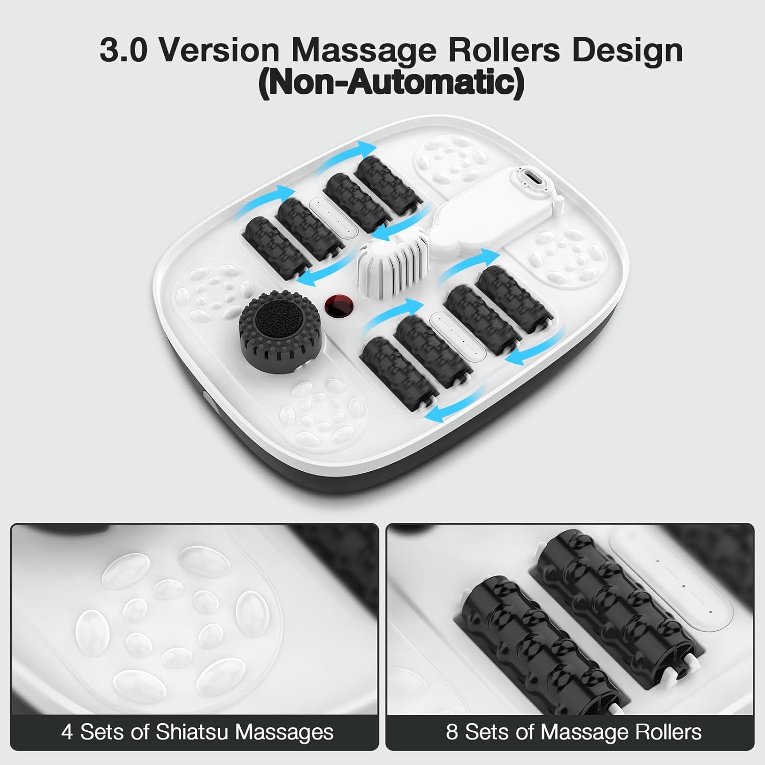 HOSPAN Foot Spa Massager FS01A Collapsible Heated Bubble Foot Bath by HOSPAN