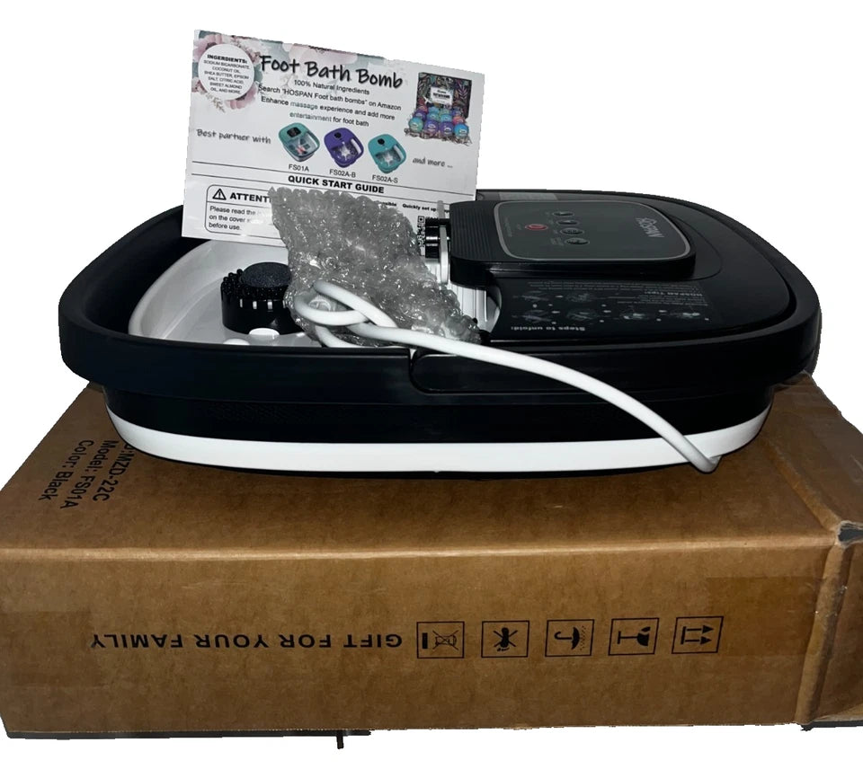 HOSPAN Foot Spa - Massager Collapsible Heated Bubble Foot Bath - Model FS01A