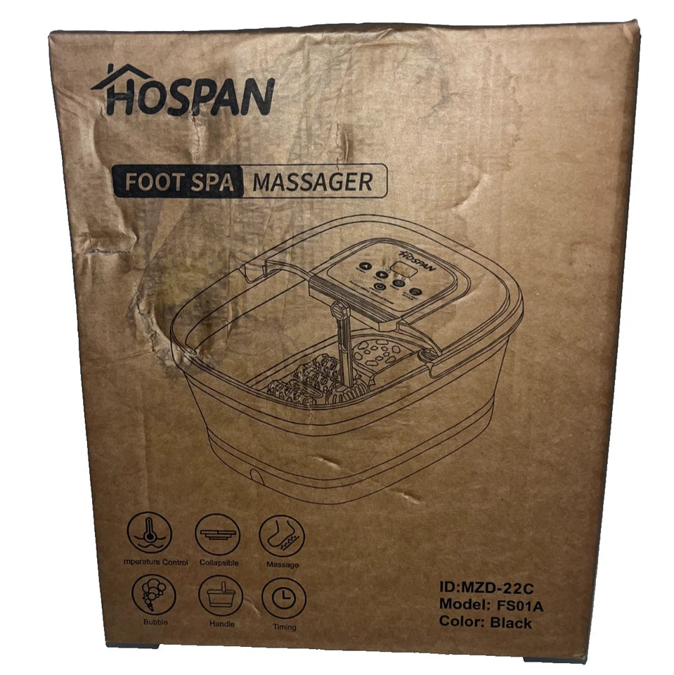 HOSPAN Foot Spa - Massager Collapsible Heated Bubble Foot Bath - Model FS01A