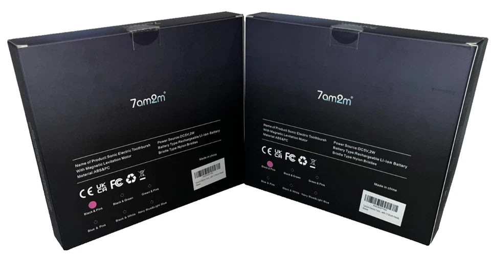 Lot of 10 - 7am2m Sonic Electric Toothbrush - 2 Pack, Rechargeable