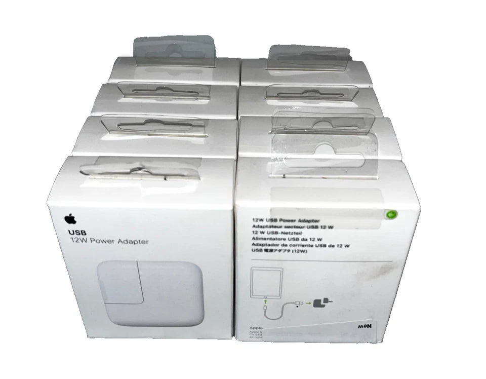 Lot of 8 - Apple 12W USB Power Adapter iPad & iPhone Wall Charger - OEM