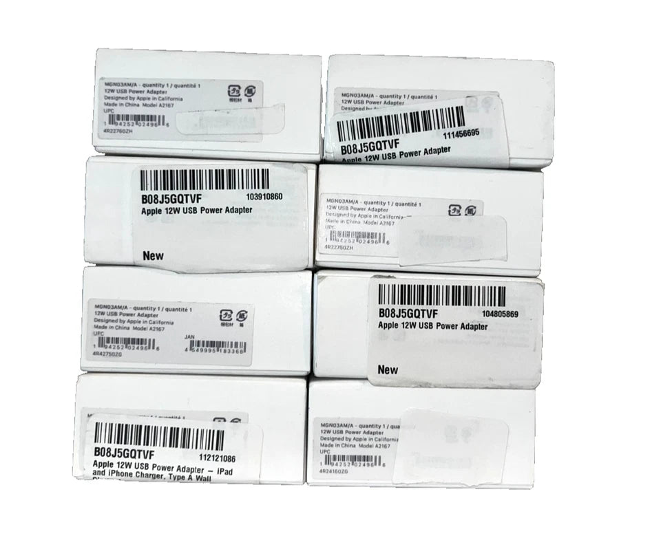 Lot of 8 - Apple 12W USB Power Adapter iPad & iPhone Wall Charger - OEM