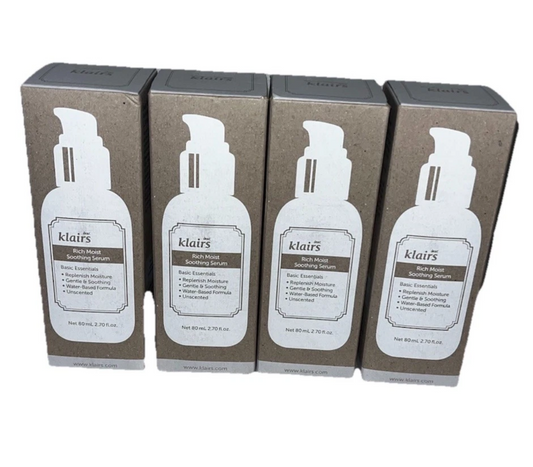 Lot of 4 - Dear Klairs Rich Moist Soothing Serum 80ml Hydrating Sensitive Skin