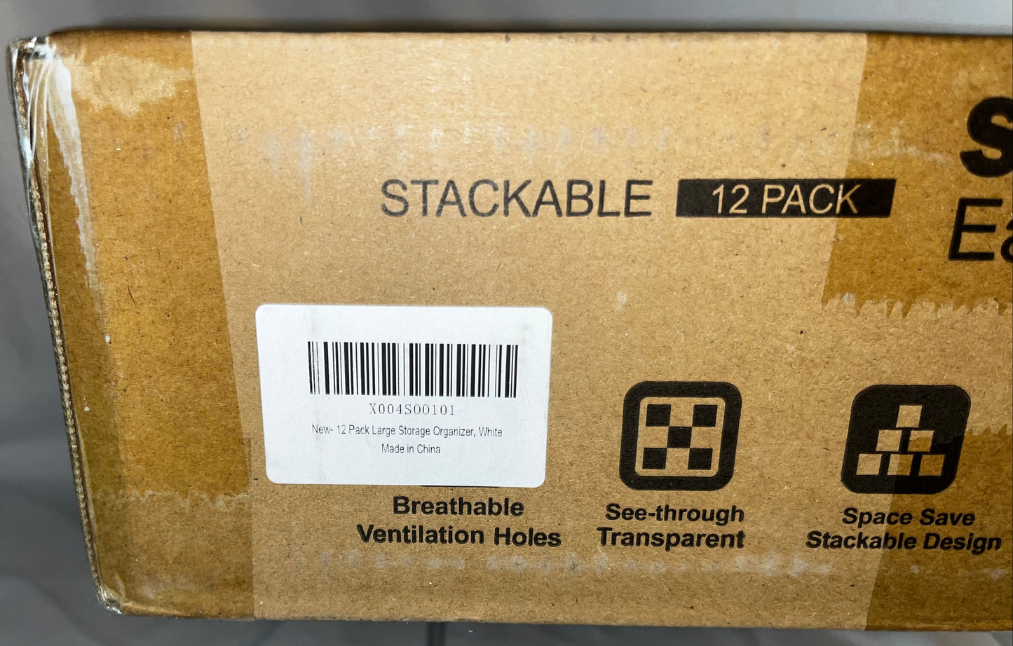 12 Pack Stackable Clear Shoe Storage Organizer Boxes Drop Front Large
