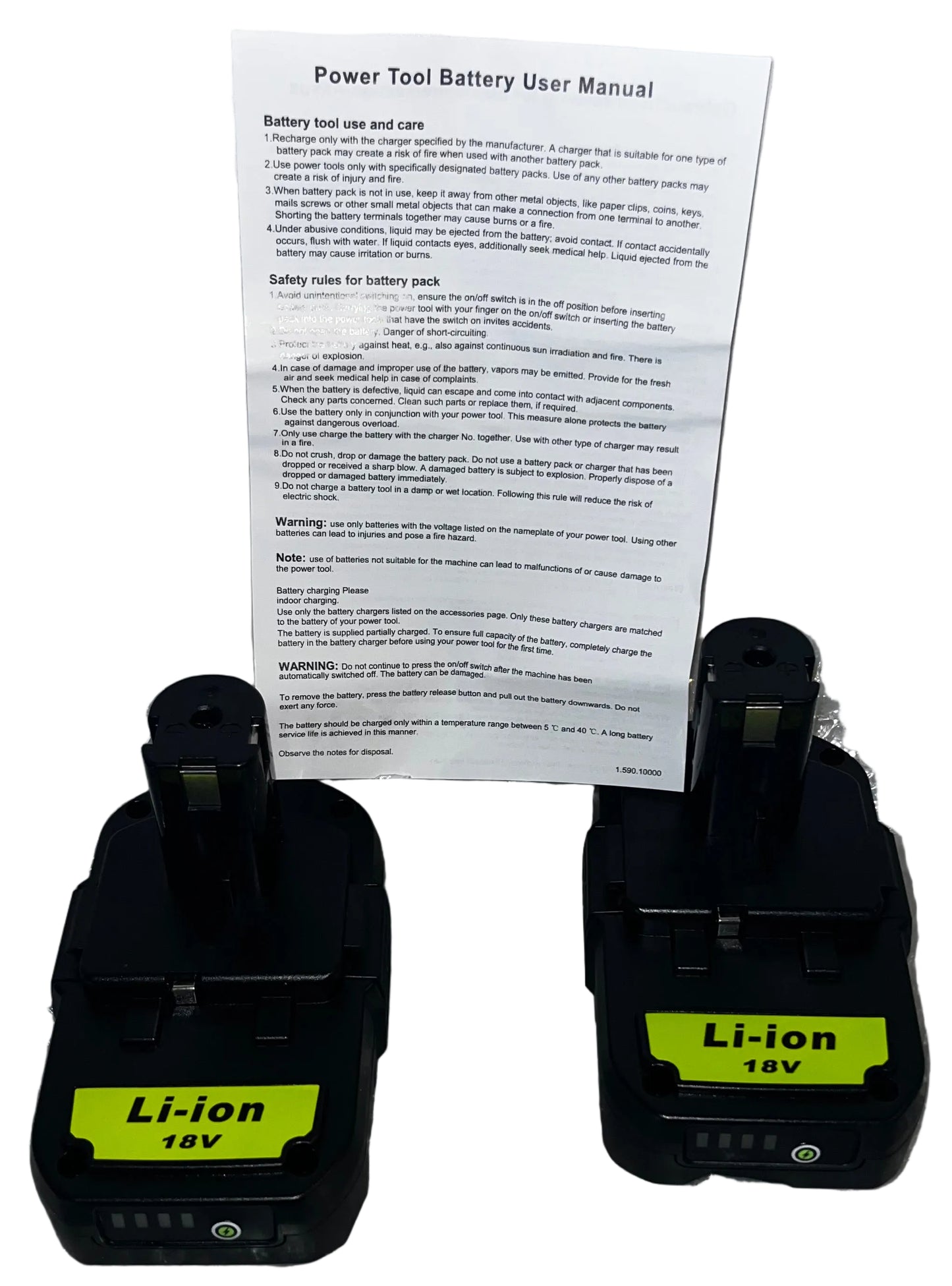 ULDERTRA 2 pack - 18V Li-Ion Replacement Battery Pack 3.0Ah