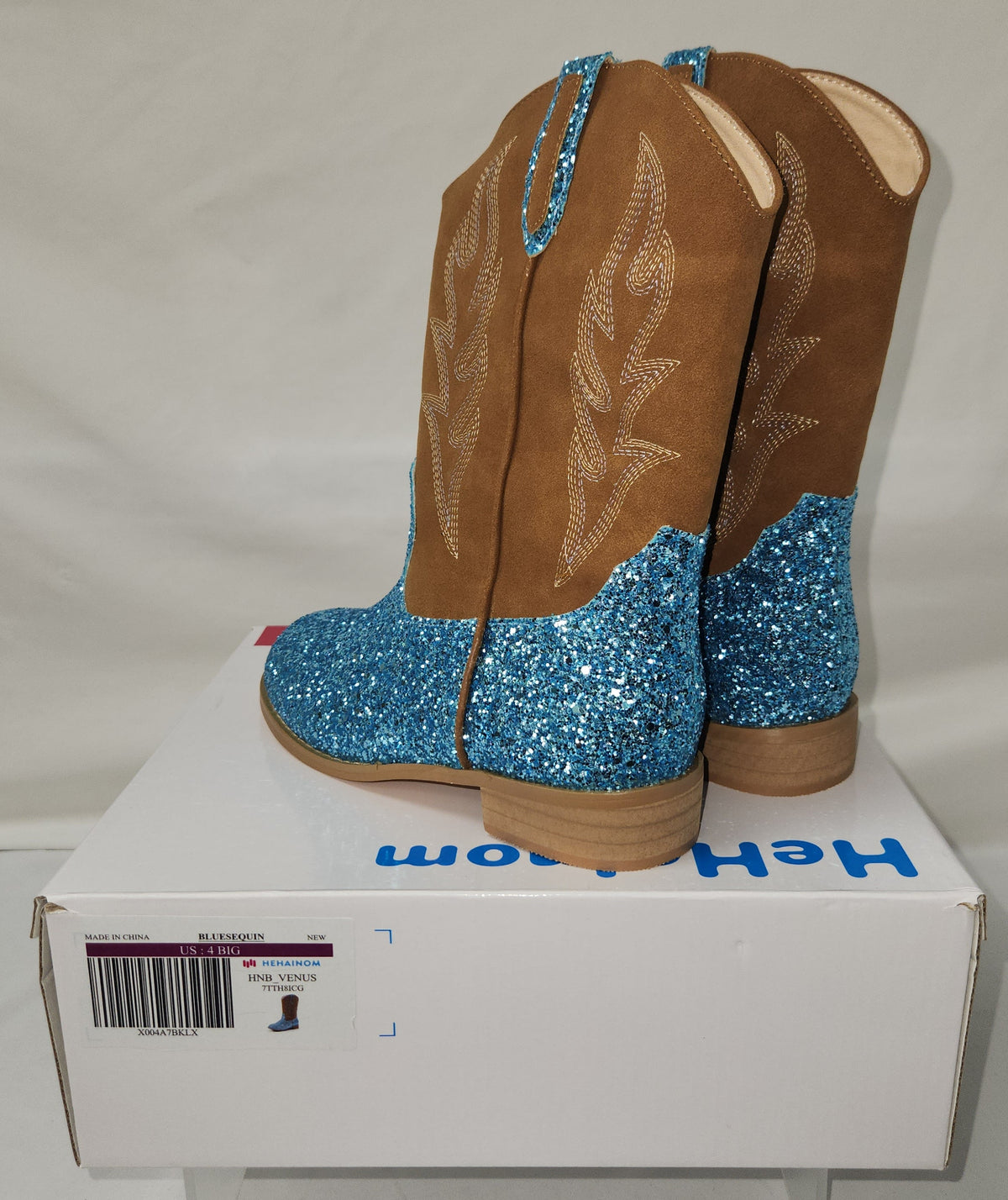 Lot of 5 - Hehainom Girls Glitter Cowgirl Boots New in Boxes
