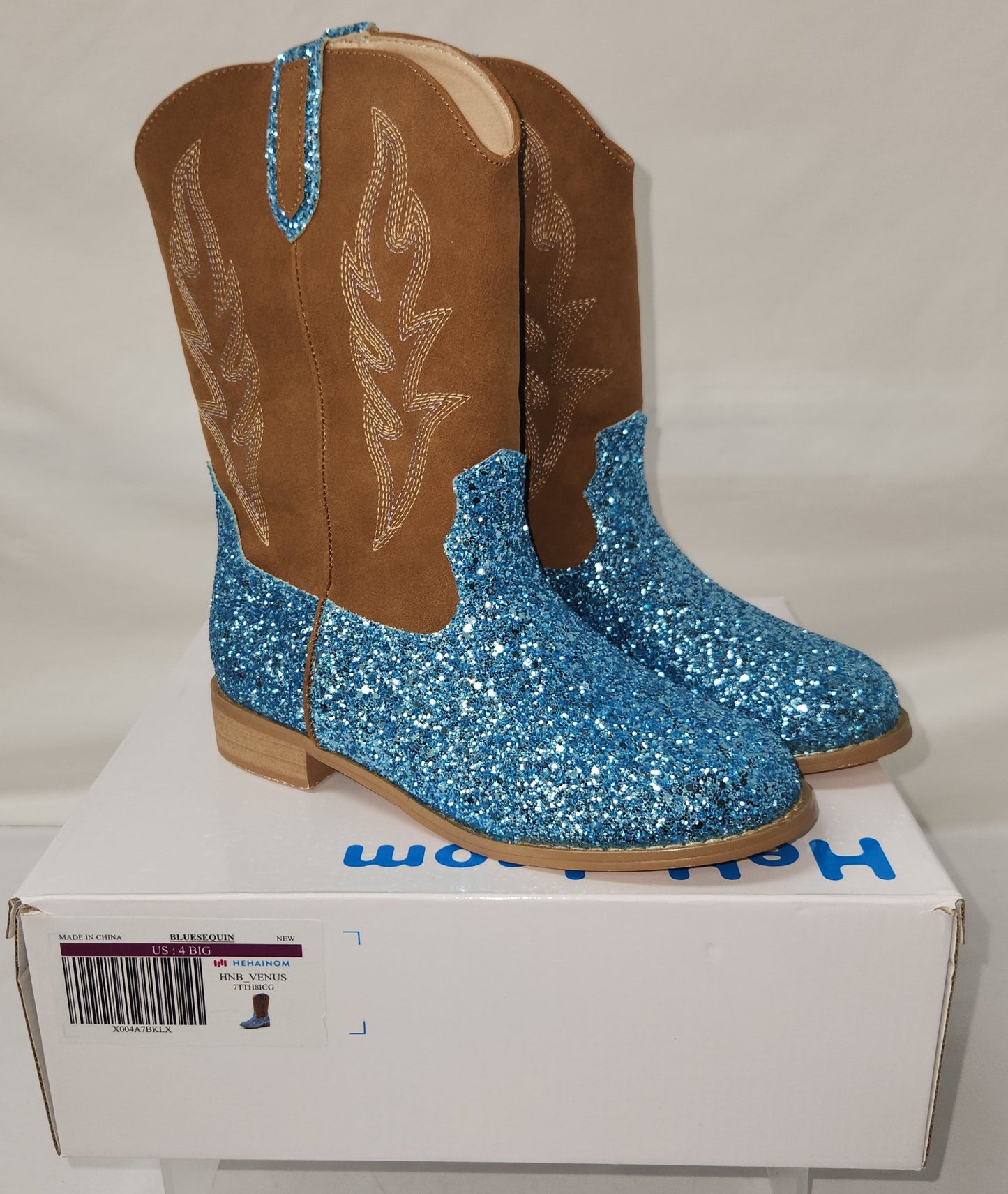 Lot of 5 - Hehainom Girls Glitter Cowgirl Boots New in Boxes