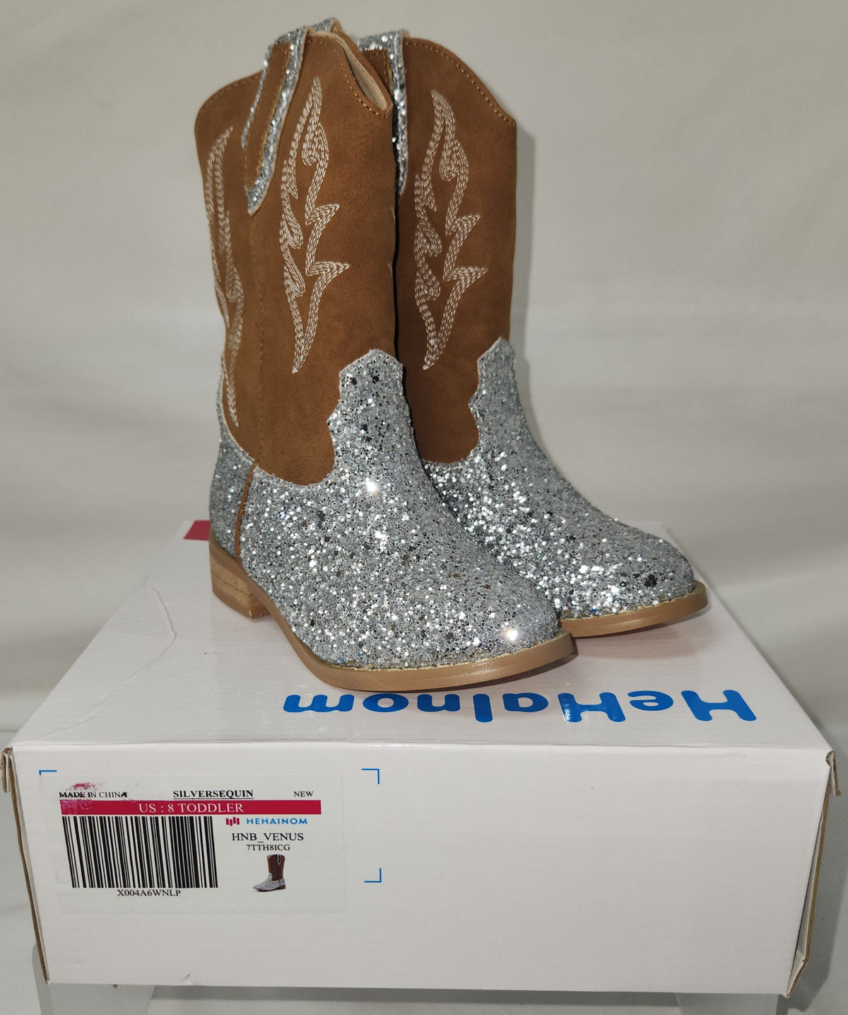 Lot of 5 - Hehainom Girls Glitter Cowgirl Boots New in Boxes