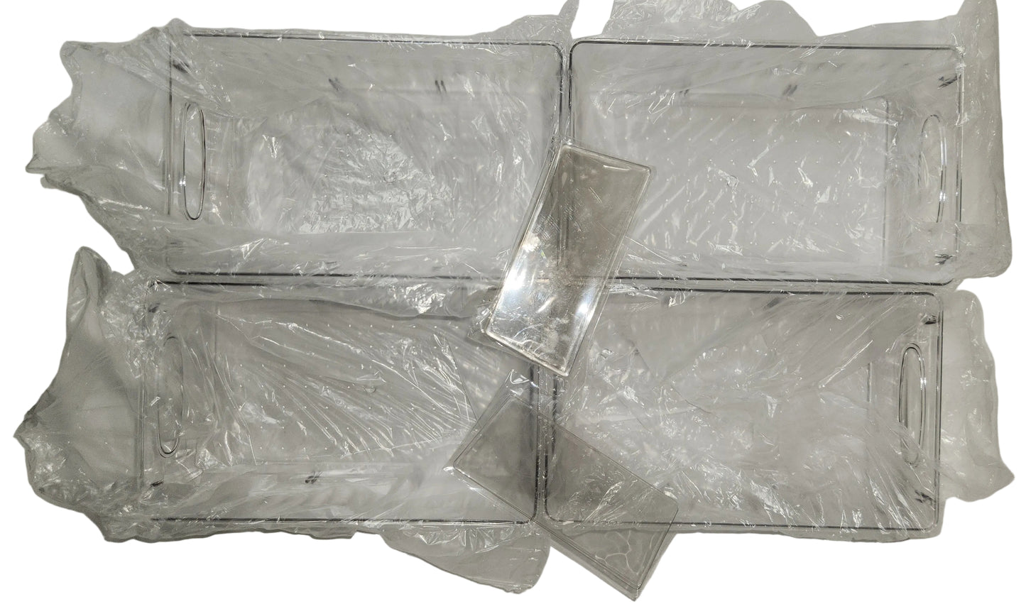 Lot of 4 - JAWEAVER Clear Refrigerator Food Storage Bins
